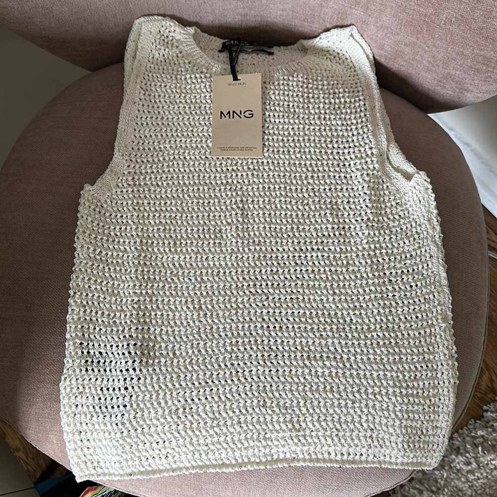 NWT Openwork Knit Top by Mango - Picture 4 of 8